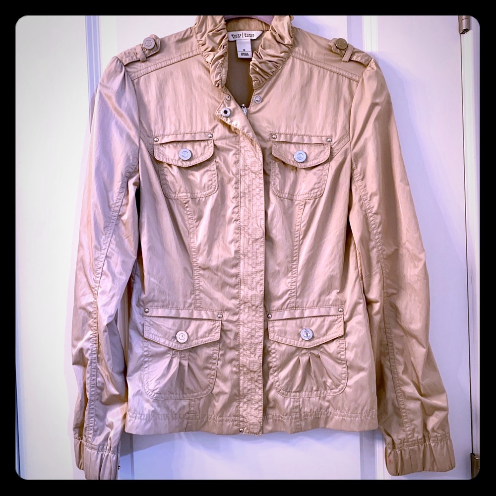 White House Black Market gold/tan silky jacket